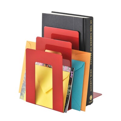 MMF Industries™ STEELMASTER® 5 3/8 Deluxe Sorter Square Bookend, Red