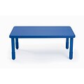 Angeles® 14 x 28 x 48 Plastic Rectangular Value Table, Royal Blue