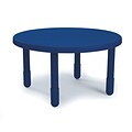 Angeles® 22 x 36 Plastic Round Value Preschool Table, Royal Blue