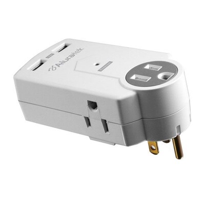 Aluratek 3-Outlet 612 Joule Mini Surge Dual USB Charging Station