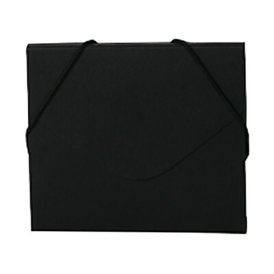 JAM Paper® CD Case Portfolio Envelopes with Elastic Closure, 5 x 5 5/8 x 3/8, Black Kraft, Sold Indi