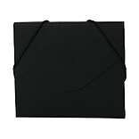 JAM Paper® CD Case Portfolio Envelopes with Elastic Closure, 5 x 5 5/8 x 3/8, Black Kraft, Sold Indi
