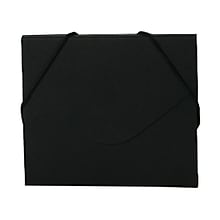 JAM Paper® CD Case Portfolio Envelopes with Elastic Closure, 5 x 5 5/8 x 3/8, Black Kraft, Sold Indi
