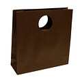 JAM Paper® Heavy Duty Matte Die Cut Gift Bag, Medium, 12 x 12 x 4, Chocolate Brown, Sold individually (892DCCHB)