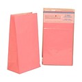 JAM Paper® Kraft Lunch Bags, Medium, 5 5/16 x 10 x 3 1/4, Baby Pink, 10/pack (14092614)