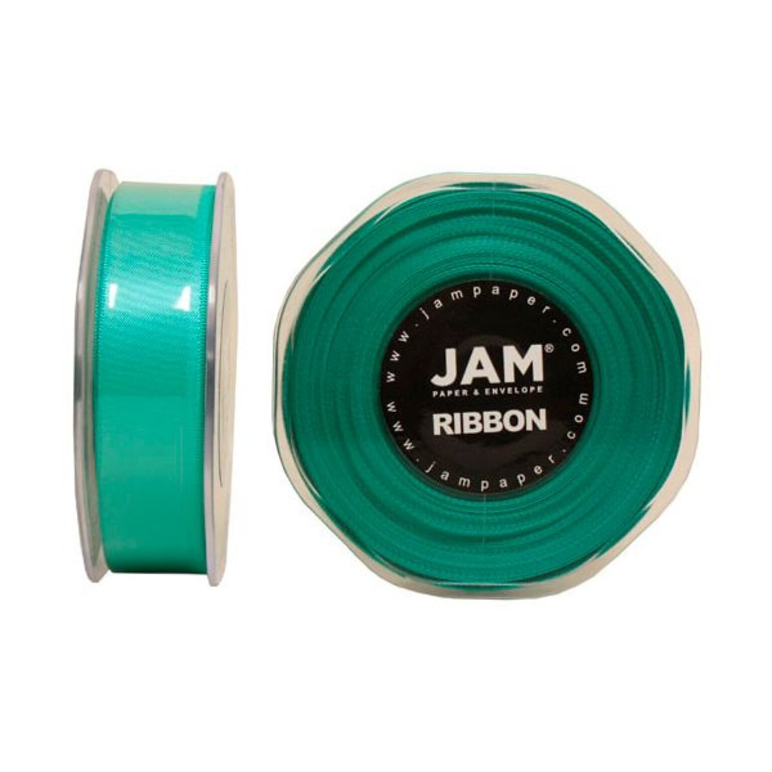 JAM Paper Double Faced Satin Ribbon, Tropical Blue (807SATIBU25)