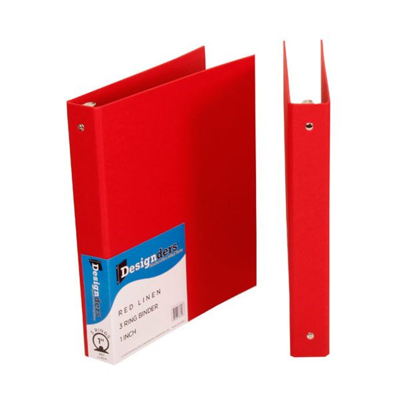 JAM Paper® Premium Linen Textured 3 Ring Binders, 1, Red 48/Carton (751LREB)