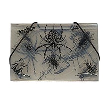 JAM Paper® Plastic Business Card Holder Case, Clear Black Bugs Design, Sold Individually (33667487)