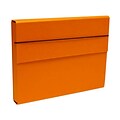 JAM Paper® Strong Thick Portfolio Carrying Case with Elastic Band Closure - 10 x 1 1/4 x 13 1/4 - Orange - Sold Individually