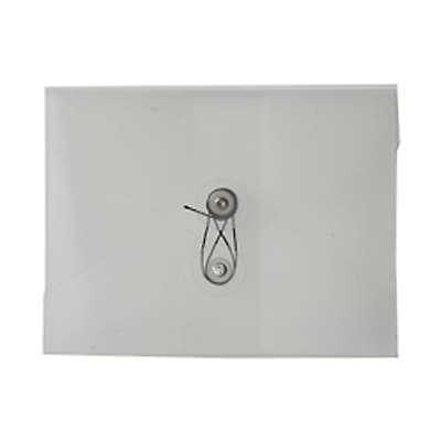 JAM Paper® Plastic Portfolio, Button and String Tie Closure, Small Photo Size, 5 1/4 x 6 3/4 x 3/8,