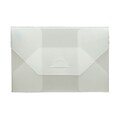 JAM Paper® Plastic Portfolio Envelopes with Tuck Flap Closure, 4 1/4 x 6 1/4 x 1/4, Clear Frost, Sol