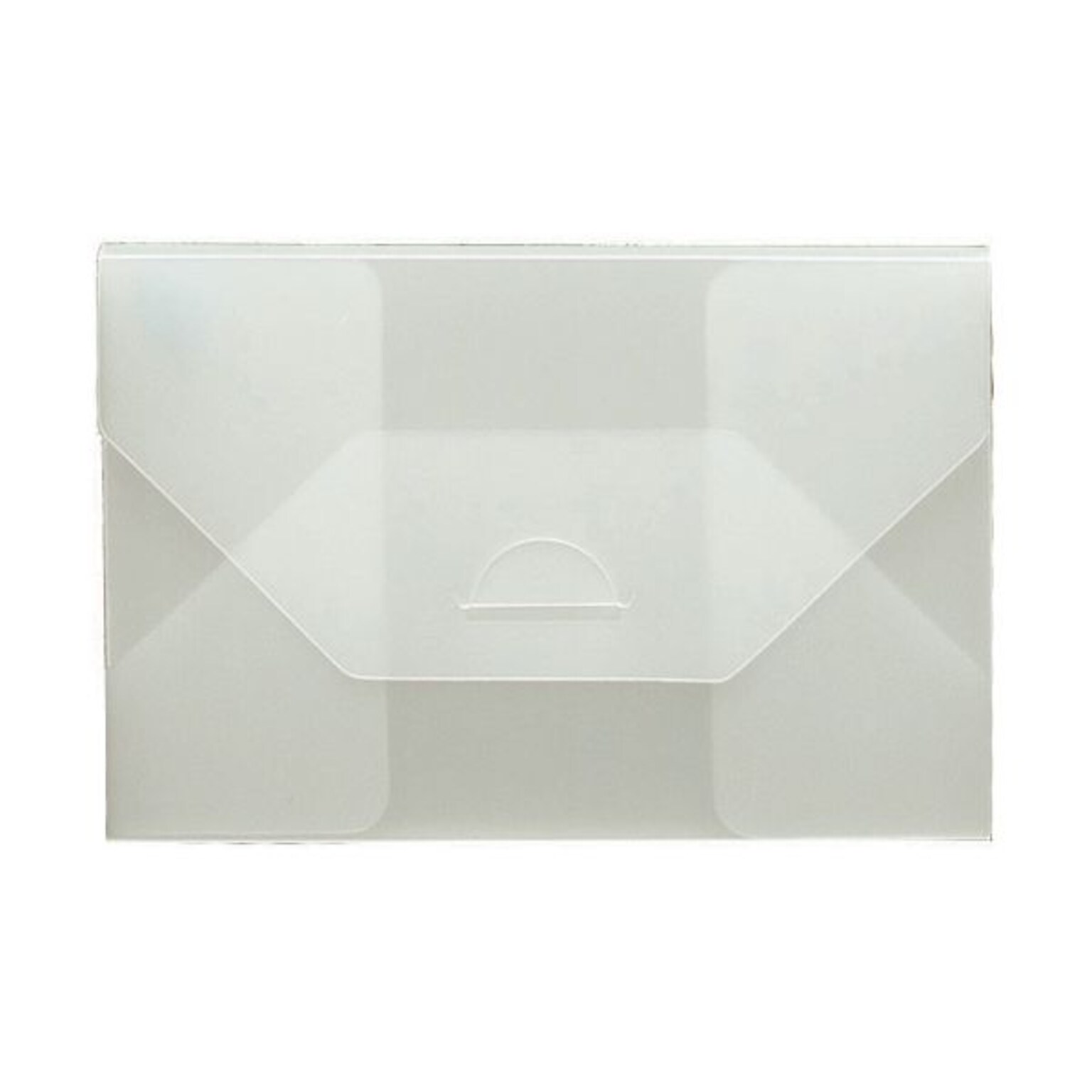 JAM Paper® Plastic Portfolio Envelopes with Tuck Flap Closure, 4 1/4 x 6 1/4 x 1/4, Clear Frost, Sold Individually (1918009)
