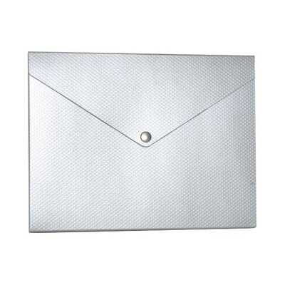 JAM Paper® Snap Closure Portfolio, Medium, 9 1/4 x 12 1/4 x 1/2, Silver Kraft with Textured Dots, Sold Individually (CF3RB)