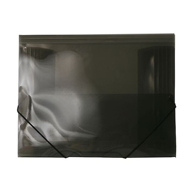 JAM Paper Plastic Portfolio Case with Elastic Closure, Smoke Grey (332534)