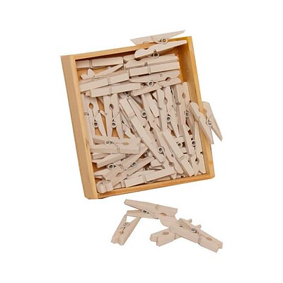 JAM Paper® Wood Clip Clothespins, Medium 1 1/8 Inch, White Clothes Pins, 50/Pack (2230719109)