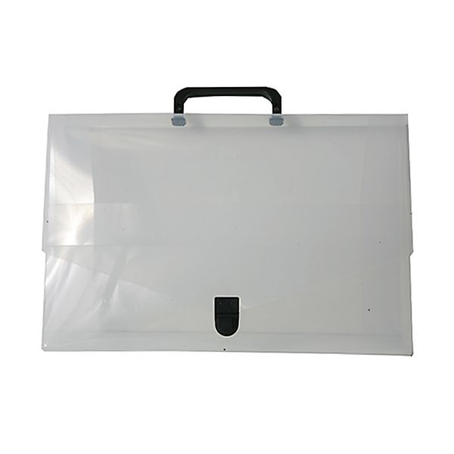JAM Paper® Plastic Portfolio Briefcase with Handles, Small, 10 x 15 x 2, Clear Grid, Sold Individually (2015 001)