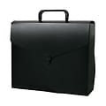 JAM Paper® Plastic Portfolio File Carry Case with Handles, 10 x 12 x 4, Black, Sold Individually (7206027)
