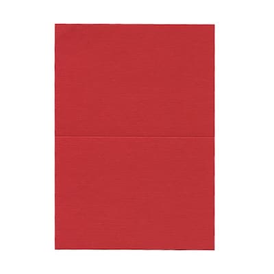 JAM Paper® Blank Foldover Cards, 4bar / A1 size, 3 1/2 x 4 7/8, Red Linen, 100/pack (309888)