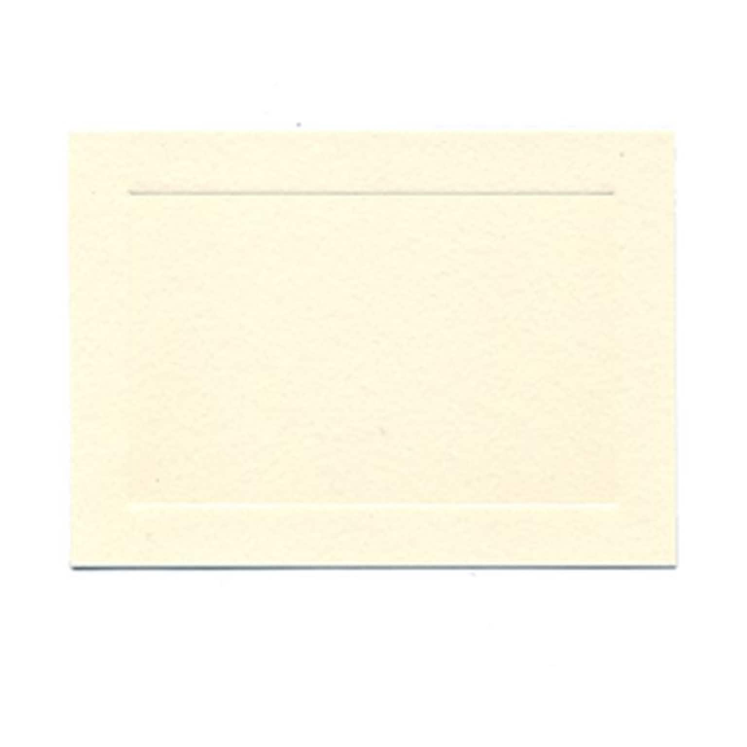 JAM Paper® Blank Note Cards, 4bar size, 3 1/2 x 4 7/8, Ivory with Panel Border, 100/pack (175964)