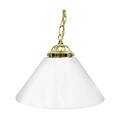 Trademark Global® 14 Single Shade Bar Lamp With Brass Hardware, Plain White