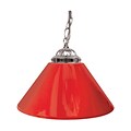 Trademark Global® 14 Single Shade Bar Lamp With Silver Hardware, Plain Red