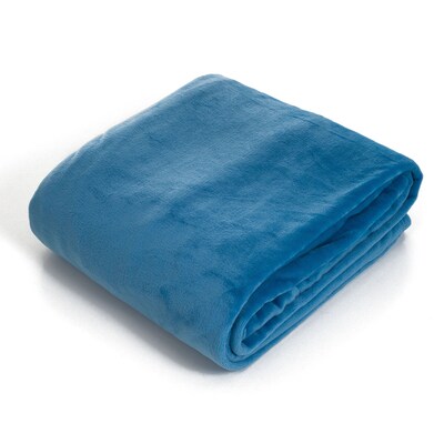 Trademark Global® Lavish Home Super Soft Flannel Blanket, Twin, Blue