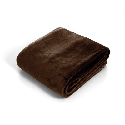 Trademark Global® Lavish Home Super Soft Flannel Blanket, Twin, Brown