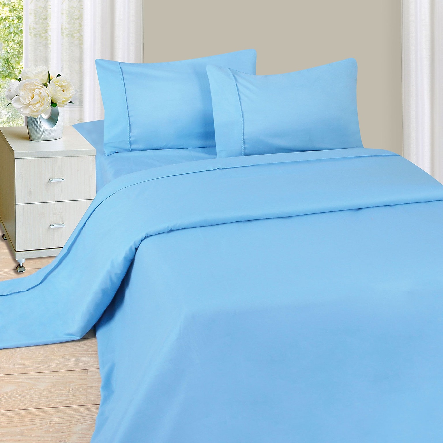 Trademark Global® Lavish Home 1200 Series 3 Piece Sheet Set, Twin, Blue