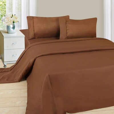 Trademark Global® Lavish Home 1200 Series 4 Piece Sheet Set, Full, Chocolate