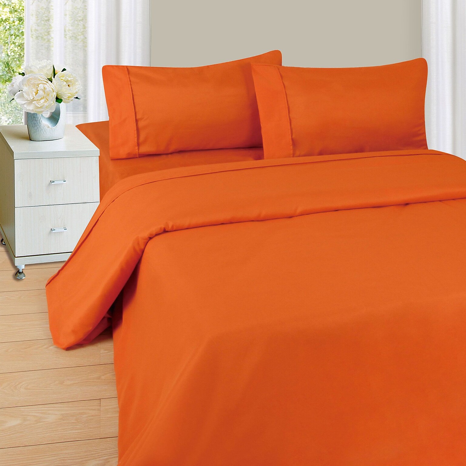 Trademark Global® Lavish Home 1200 Series 3 Piece Sheet Set, Twin, Rust