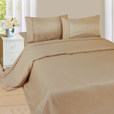 Trademark Global® Lavish Home 1200 Series 4 Piece Sheet Set, Full, Taupe