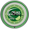 Trademark Global® Chrome Analog Neon Wall Clock, Bud Light Lime