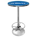 Trademark Global® 28 Solid Wood/Chrome Pub Table, Blue, Bud Light