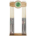 Trademark Global® Wood and Glass Billiard Cue Rack With Mirror, Lime, Bud Light