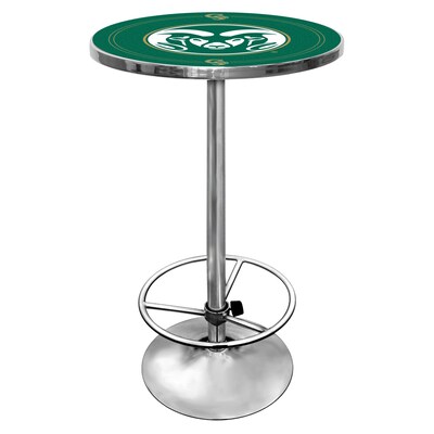 Trademark Global® NCAA® 28 Solid Wood/Chrome Pub Table, Green, Colorado State University