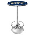 Trademark Global® NCAA® 28 Solid Wood/Chrome Pub Table, Blue, University of Pittsburgh