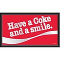 Trademark Global® 15 x 26 Coca-Cola Vintage Wood Framed Mirror, Have a Coke and a Smile