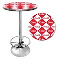 Trademark Global® 28 Solid Wood/Chrome Pub Table, Red, Coca Cola® Checker