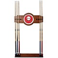 Trademark Global® 2 Piece Wood and Glass Billiard Cue Rack With Mirror, Red, Corvette C1