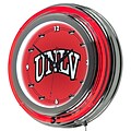 Trademark Global® Chrome Double Ring Analog Neon Wall Clock, NCAA UNLV™