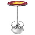 Trademark Global® NCAA® 28 Solid Wood/Chrome Pub Table, Brown, Central Michigan University