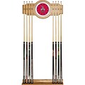 Trademark Global® NCAA Wood and Glass Wall Cue Rack With Mirror, Brutus, The Ohio State University
