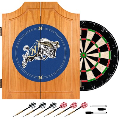 Trademark Global® Solid Pine Dart Cabinet Set, NCAA United States Naval Academy