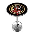Trademark Global® 28 Solid Wood/Chrome Pub Table, Black, Miller® Girl In The Moon Vintage