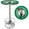 Trademark Global® 27.37 Solid Wood/Chrome Pub Table, Green, Boston Celtics NBA