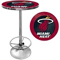 Trademark Global® 27.37 Solid Wood/Chrome Pub Table, Red, Miami Heat NBA