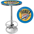 Trademark Global® 27.37 Solid Wood/Chrome Pub Table, Blue, Oklahoma City Thunder NBA