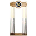 Trademark Global® Wood and Glass Billiard Cue Rack With Mirror, Indiana Pacers NBA