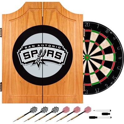 Trademark Global® Solid Pine Dart Cabinet Set, San Antonio Spurs NBA