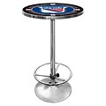 Trademark Global® 27.37 Solid Wood/Chrome Pub Table, Blue, NHL® Vintage New York Rangers